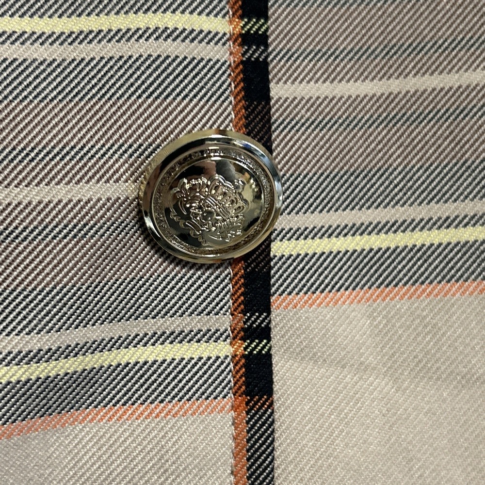 River‎ Island Women's Plaid Mini Skirt US 6 UK 10 Paper Bag Waist Buttons Preppy - Picture 3 of 16